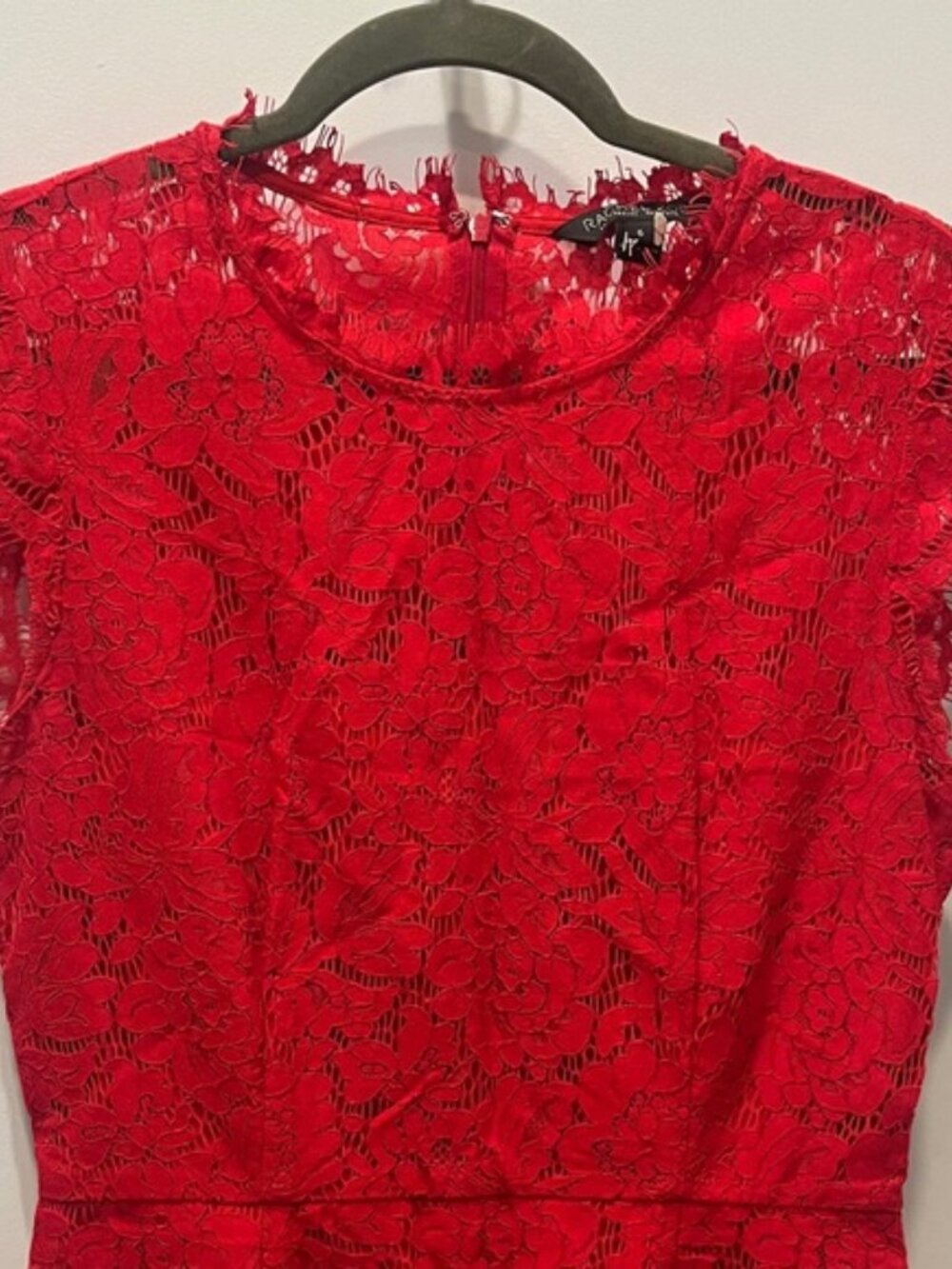 Rachel Zoe Red Lace Midi Dress - Picture 6 of 8